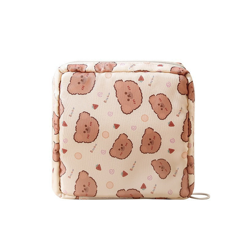 Whoelsale Cartoon Printed Sanitary Napkin Polyester Storage Bag